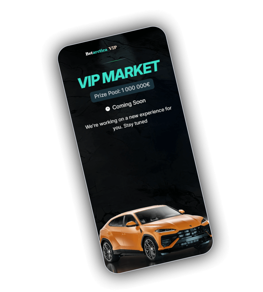 Betarctica VIP Market with a 1,000,000 euro prize pool and an orange Lamborghini Urus